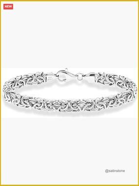 925 Sterling Silver Byzantine Bracelet Handmade in Italy